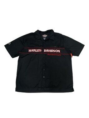 Harley Davidson Embroidered black Button up shirt